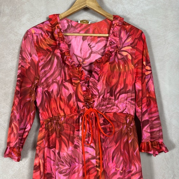 Vintage JCPenney Loungewear Robe Mumu Nightgown Women Large Babydoll Floral 70's - Picture 3 of 13